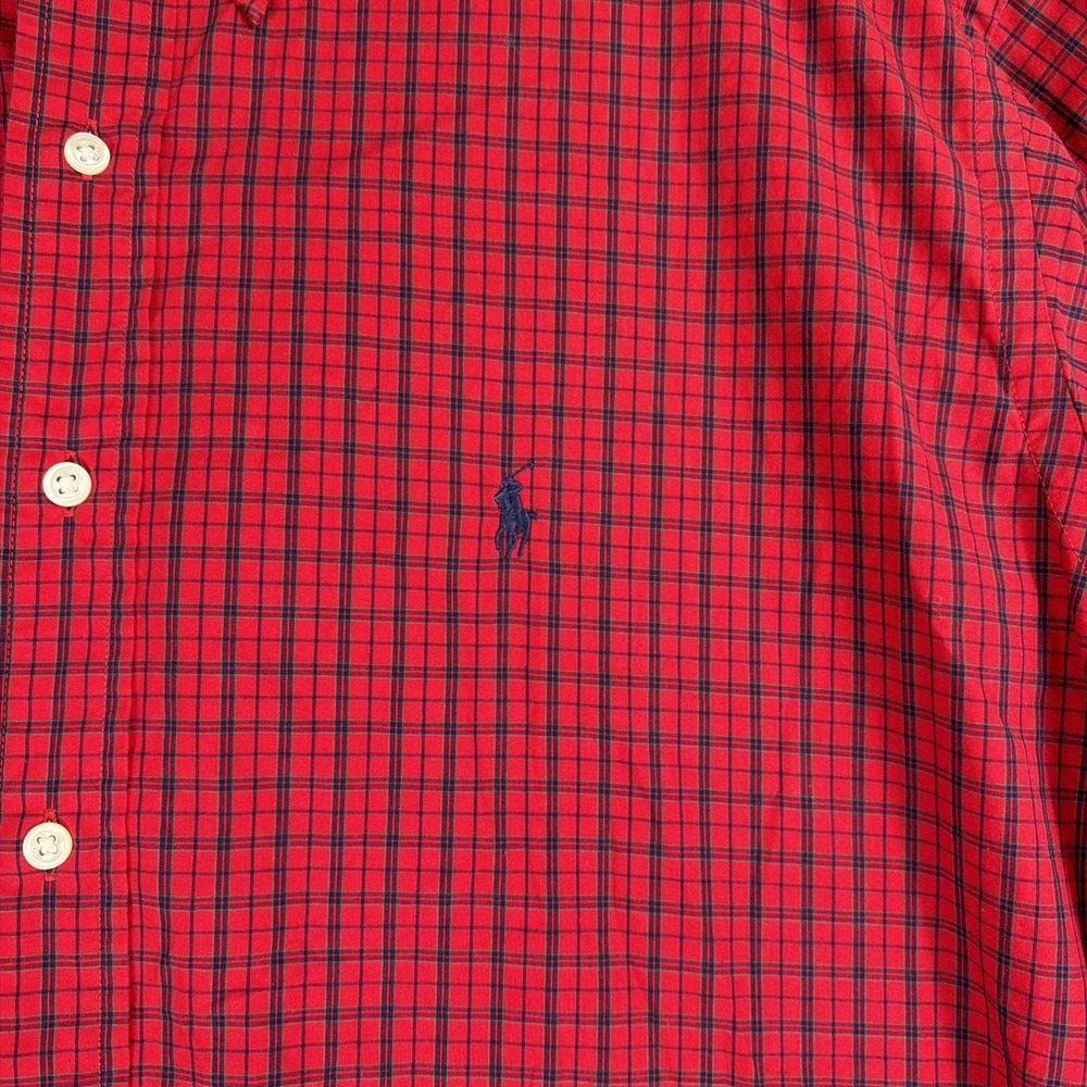 Ralph Lauren Polo Blake Shirt Men's L Button Down Long Sleeve Red Check - Picture 2 of 8
